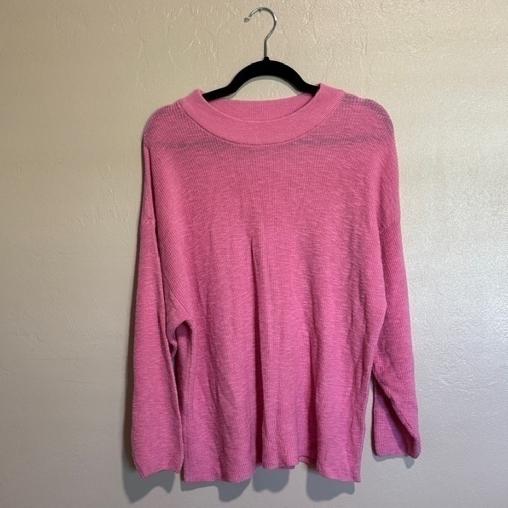 Free People Pink Oversized Knit Sweater XS